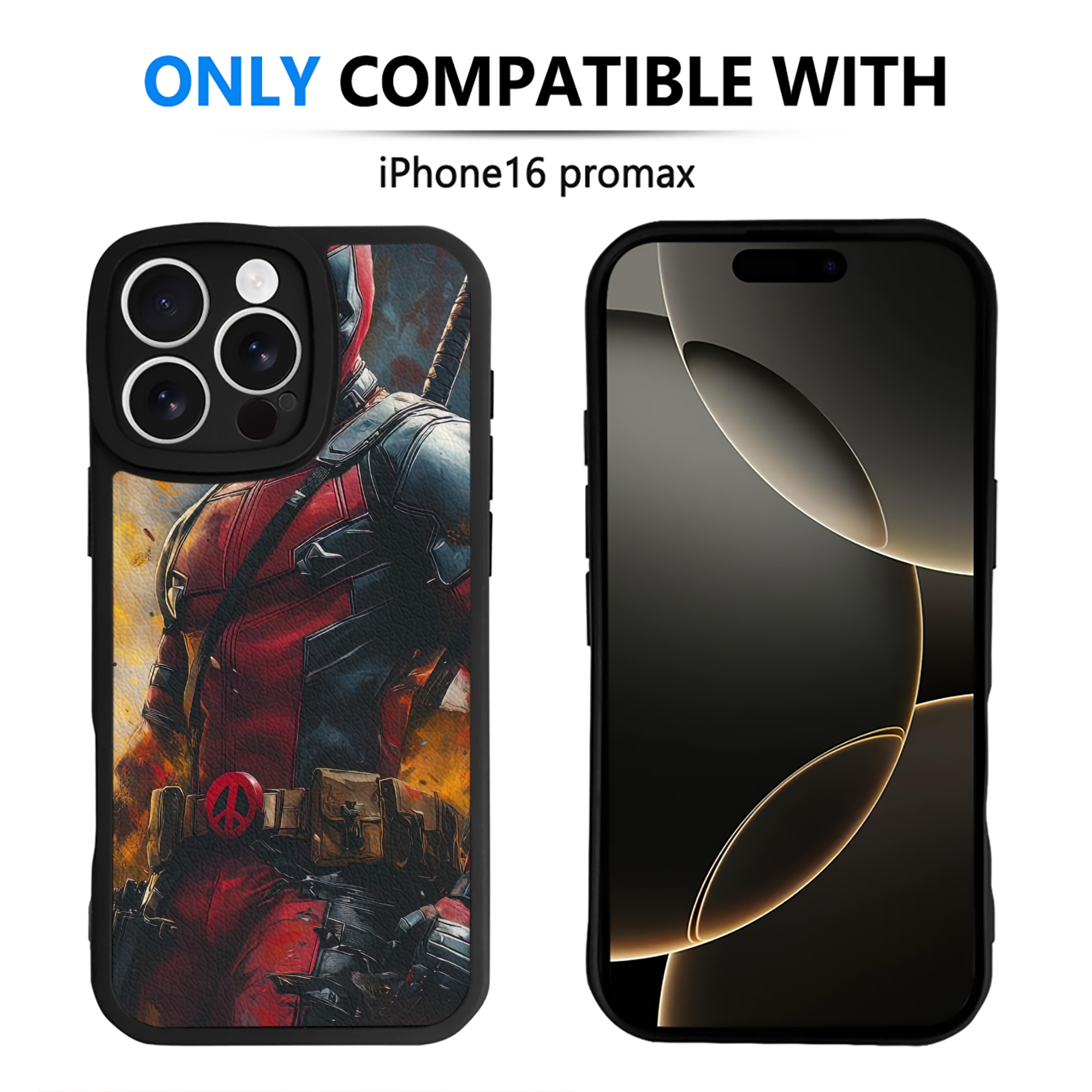 （画像用） Deadpool デッドプール 【iPhone 16シリーズ対応】シリコンスマホケース（レザー調） 材質：シリコン